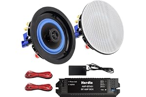 Herdio 4 tums 160W badrumstakhögtalare, kompatibel med Bluetooth, färg vit badrumstakhögtalare, färg