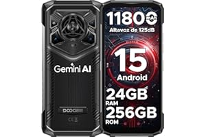 DOOGEE Blade20 Pro Telefono Movil Irrompible, Android 15 Movil Resistente 11800mAh, 24GB RAM+256GB ROM/2TB, 6.6" HD+ 90Hz, Altavoz de 125 dB, Gemini AI, Cámara 50MP+20MP+8MP, IP68IP69K/Face ID