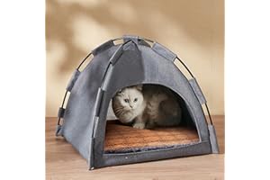 KHCY Pets Teepee, Dogs Tent, Cat Dog Teepee Bed House,Pet Tent Indoor,Pet Play Houses Dog/Cat Bed house with Removable Washable Cushion