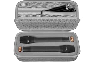 ANKHOH Drahtlose Mikrofonhülle für JBL Drahtlose Zwei Mikrofonsystem DIY Schaum Passt auch zum Singen für TONOR für Shure für Bietrun für ALPOWL, Reciver, Audiokabel, Netzkabel- Small(Nur Box) (grau)