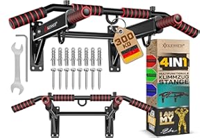 ‎KESSER KESSER® 4in1 Klimmzugstange zur Wandmontage rutschfesten Griffen zusätzliche Funktion für Seile Ringe und Boxsäcke mit verschiedenen Griffpositionen | sicher & stabil | Pull Up Bar für zuhause