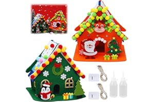 BOOAEE Set di 2 pezzi per la casa di Natale fai da te in gomma espansa per bambini, per il fai da te e le decorazioni natalizie per bambini