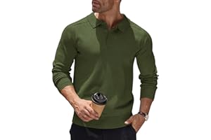 COOFANDY Herren Pullover Mit Polokragen Strick Polo Pullover Langarmshirt Strickpullover Regular Fit Männer Pulli Winterpullover Basic Einfarbig Poloshirt
