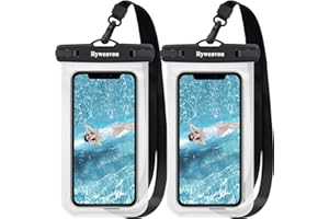 Ryweavou Universal Waterproof Phone Pouch Waterproof Phone Case for swimming Compatible for IPhone Pro Max Xs Max XR X Samsung Huawei up to 7", IPX8 Waterproof Cellphone Dry Bag-2 Pack