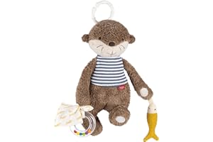 Fehn Activity-Otter – Motorikspielzeug zum Aufhängen mit spannenden Anhängern zum Greifen und Geräusche erzeugen für Babys und Kleinkinder ab 0+ Monaten