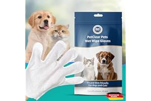 PCPETCLEAR Petclear Pet Glove Wipe for Dog, Wash Free, Thickened, Gentle Cleaning Grooming Wipes for Daily Care and Traveling, Easy Use on Fur Face, Body, Ear, Eye, Paws and Bum, 10PCS/Pack