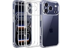 ivoler Anti-Amarillo Clara Funda para iPhone 17 Pro MAX con 2 Piezas Cristal Templado, [Protección Militar] Carcasa Protectora Antigolpes Transparente Anti-Choques Bumper Case