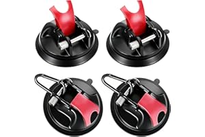 HUACOMMERCE 4 Stück Saugnapf Haken – Hochfeste Saugnäpfe (30 KG Tragkraft!) – universell für Camping, Wohnmobil, Küche, Bad – Super Halt auf glatten/rauen Oberflächen – Robustes 4er Saugnapf Camping Set