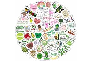 PADABAYKA Vegane Aufkleber für Trinkflaschen und Laptops - Pflanzliche Party-Dekorationen, wasserdichte Vinyl-Aufkleber, veganer Lebensstil - Vegan Stickers