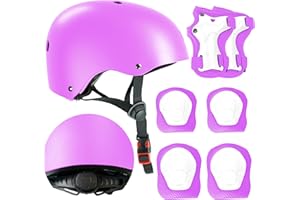 YUM YUM'S Kids Bike Helmet with Knee & Elbow Pads Set - Multi-Sport Helmet for Ages 3-12 - Toddler, Boys & Girls Protective Gear for Cycling, Skating, Scooter - Adjustable Design