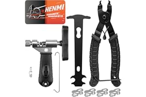 HENMI Kettennieter Fahrrad, Kettenzange, Kettenschloss Zange und 4 Paar Fahrradketten Nieten Fahrradkette Reparatur Set für 6