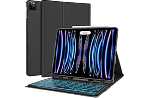 SENGBIRCH Teclado iPad Air 5 - Teclado iPad Pro 11,Teclado iPad Air 4,Teclado retroiluminado Bluetooth Desmontable magnéticamente Ranura Apple Pencil