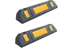 SNS SAFETY LTD RWS-225x2 Butée de roues en caoutchouc pour parkings publics, commerciaux et parkings privés, couleur noire-jaune, dimensions 60x12x10 cm (lot de deux)