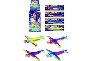 Lizzy Deluxe Flying Gliders Kids Birthday Party Bag Favours Pinata Filler Pony Toy UK (Pack of 10, Super Hero)
