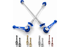 IMPALAPRO Titanium Bike Quick Release Skewers Ultralight CNC 46g - Road Bike Wheels Nuts - Hope Skewers - MTB Quick Release Bolts - Tool-Free Install (Blue)