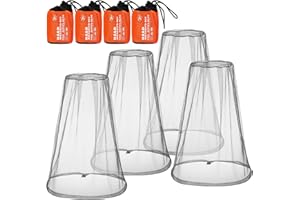 Hestya 4 Satz Mosquito Kopf-Kescher Gesichts-Ineinander greifen Net Kopfschutz-Netz für Outdoor Wandern Camping Klettern Wandern Moskito-Fliegen-Insekten-Wanze Verhütung Große Größe Grau