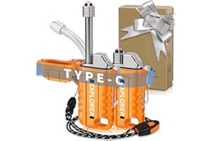 Lafagiet USB C Rechargeable Lighter, 360° Flexible Neck, Wind & Water Proof, Electric Arc Lighters for Candle, Camping