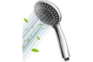 VOXON Shower Head, High Pressure Shower Head - 5 Spray Chrome Handheld Showerhead, Universal Handheld Showerhead Replacement for Low Water Pressure Systems, Anti-Leak Design