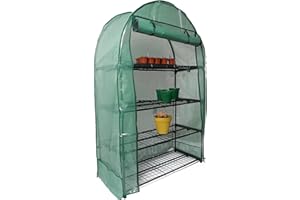 DIVCHI 4 Tier Wide Greenhouse With Frame And Cover Bigger Than Small Greenhouse For The Garden, Roll Up Zip Panel Door For Outdoors, Patio And Backyard