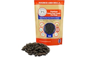 Bounce and Bella Friandises sans céréales pour Le Dressage des Chiens - Paquet de 1000 friandises savoureuses - 80% de Poisson cuit à la Vapeur, 20% de Pommes de Terre et patates Douces - (1 Paquets)