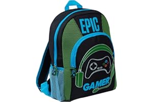 ULTIMATE KIDS Epic Gamer Backpack Kids Teens Adults Travel School Gaming Bag Rucksack with Bottle Holders
