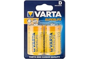 ‎VARTA VARTA 10500220 - Superlife cynkowo-węglowe baterie Mono/D/LR20 o napięciu 1,5 V, zestaw 2 sztuk, pojemność 6000 mAh