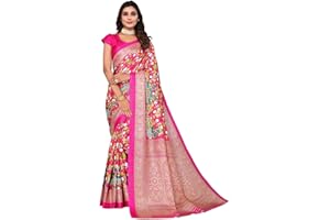 IMTRA FASHION Indischer Traditioneller Kalamkari Sari Aus Bedruckter Kunstseide Mit Blusenstück