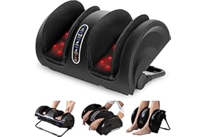 Snailax Shiatsu masażer stóp z ogrzewaniem, elektryczny masażer nóg z ugniataniem i wałkiem, masażer łydek do relaksu, masaż stóp, prezent