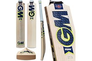 Gunn & Moore GM | PRIMA | Cricket Bat | DXM | TOETEK | Now Technologies | Prime English Willow | Made In England | Blue | Size 6 or Full Size Short Handle