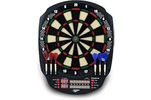 Carromco Electronic Dartboard Striker-401 Cible de fléchette Mixte Adulte, Noir/Vert/Rouge/Jaune, Standard