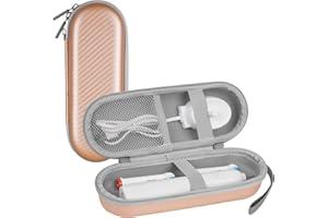 LOPHE Estuche Cepillo Dientes Eléctrico, Estuche para Cepillo Eléctrico Sonic, Funda de Viaje para Cepillos de Dientes Eléctricos, Cabezales de Cepillado y Accesorios, Portátil Universal, Oro Rosa