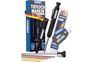 STONE REEF Profesjonalny Marker do Głębokich Otworów - Ołówek Budowlany i Ciesielski - Zestaw z Futerałem