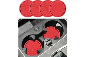 Flaconi 4 Piezas para Coche,Inserto para Portavasos De Coche,Posavasos para Portavasos,Accesorios Interiores para Coche,Posavasos para Taza De Coche(Rojo)