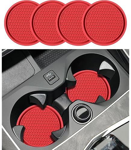 Sous-Verres Silicone Pour Porte-Gobelet Voiture - Lot De 2 Antidérapants Anti-éclaboussures | Accessoire Auto Intérieur