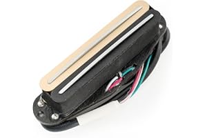 Musiclily Pro ST-DPLA Alnico 5 Rail Blade Humbucker Tonabnehmer Single Coil Format 6,2K für Strat Style E-Gitarre, Zebra Korpus Chrom Rail