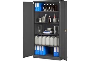 Jan Nowak C001H szafka biurowa, metalowa szafka na narzędzia, stalowa szafka na narzędzia, malowana proszkowo, zamykana na klucz, 195 cm x 90 cm x 40 cm (antracytowa/antracytowa)