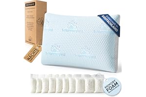 Schlummerglanz Memory Foam Kissen - Kopfkissen 40x80 höhenverstellbar - Pillows for Sleeping für Seitenschläfer und andere - Premium Füllung gegen Nackenschmerzen - richtige Höhe einfach Finden
