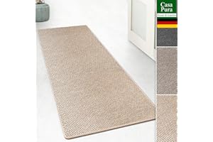 ‎CASA PURA casa pura Teppich Läufer für Küche, Flur & Wohnraum - Teppichläufer auf Maß in Sisal Optik - Meterware - Flurteppich - Küchenläufer - Wohnzimmer Teppich (Kalkuta, Beige, 80x150cm (BxL))