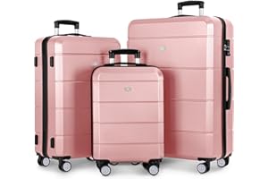 LUGG Travel Suitcase Set - Jetset 3-Piece Hard Shell Luggage, 20" 25" 29 Strong & Lightweight with Secure TSA Lock, Smooth 360° Wheels, Internal Pockets - Airline Approved