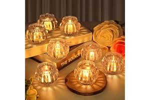 Apritsce 12PCS Porta Candele Vetro, Porta Tealight Trasparente, Vasetti Vetro per Candele, Portacandele Da Tavolo per Centrotavola Decorazioni Casa Matrimoni Feste (Stile 1)