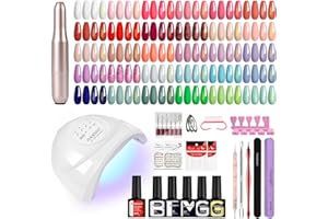 Phoenixy Kit Ongle Gel U V Complet 30 Couleur Rose Rouge Bleu Kit Vernis Semi Permanent 48W Lampe U V Ponceuse pour Ongles Base Top Coat Lime à Ongles Vernis Semi Permanent pour Débutant