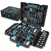 Sundpey Tool Box 379 Pieces, Tool Set with Drawer, Tool Kit with Removable Drawers, Includes Wrenches, Screwdrivers and Plier