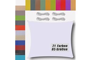 UFAMILUK sonnensegel wasserdicht rechteckig 1.5x2m sonnensegel Balkon Regenschutz 95% UV Schutz Windschutz Überdachung Plane für Garten Terrasse Outdoor Camping Patio Schwimmbad Weiß