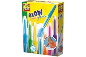 SES Creative 00275 - Set de stylos aérographe pour enfants, technique de soufflage pour une peinture créative, sûre et amusante, Plusieurs
