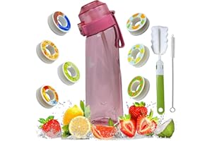 BOPELMALLS 10pcs Air Water Bottle Flavour Pods Pack With 7 Flavour Pods And Brush,650ml Fruit Fragrance Scented Water Cup BPA Free 0% Sugar For Fitness And Outdoor