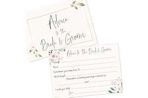PARTIKRAFT 20 x Advice to the Bride & Groom Cards - Wedding Day/Guest Book Alternative - Botanical Foliage & Floral Design