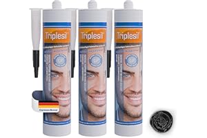 TRIPLESIL GP Mastic Silicone- Haute Température 3x 310 ml-Étanchéité Sanitaire et Extérieure- Idéal pour Intérieur et Extérieur- joint salle de bain-Sanitary Silicone sealant for indoor &outdoor use,(noir)