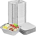 WRAP ON 450ml Aluminium Foil Containers with Lids | Pack of 100 | Disposable Food Containers for Packing, Baking, Storage | Ideal for Home, Tiffin, Meal Prep, Catering & Takeaway Use