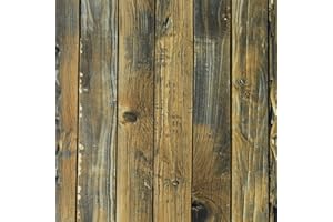 JOLIHOME Papel Pintado Amarillo Marrón y Azul 44,5x500cm Etiqueta de la Pared Impermeable Efecto Tablón de Madera Papel de Contacto de Grano de Madera Autoadhesivo para Gabinete Cocina Dormitorio