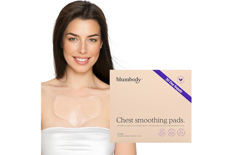 Chest Wrinkle Pads - Silicone Anti Wrinkle Patches for Wrinkles Smoothing - Reusable Overnight Silicone Wrinkle Patches - Anti Aging Silicone Chest Pad & Patch - Neck & Décolleté (1-mo Supply)
